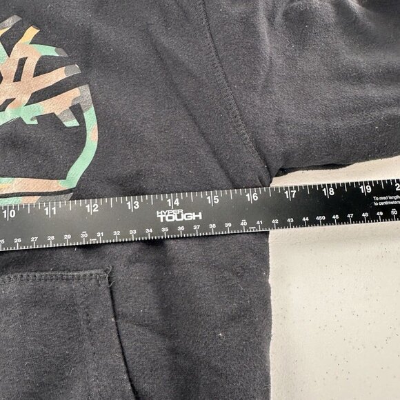 Timberland Kids Sherpa-Lined Black Hoodie Camo Logo Design Zip 8 Small Tree Core - Picture 4 of 9